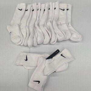 Nike Kid's Crew White Small Socks NEW 12 Pairs